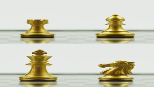 定格动画:金棋登板，商业成功团队合作，摄影棚拍摄。高清在线视频素材下载