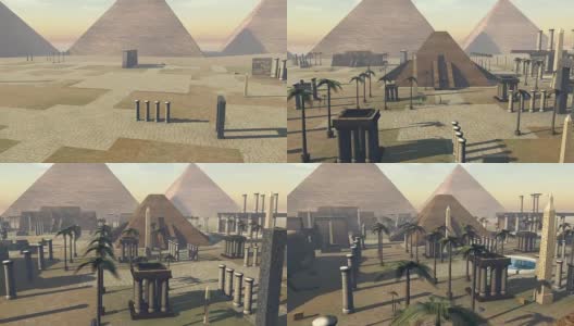 动画成长的古埃及考古学。3D渲染高清在线视频素材下载