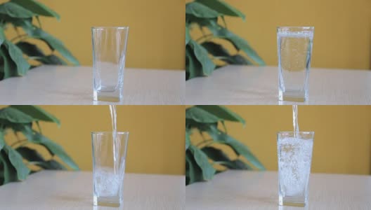 水倒进玻璃杯高清在线视频素材下载