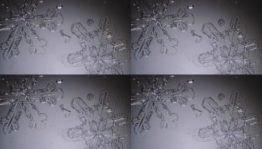 两个雪花融化高清在线视频素材下载