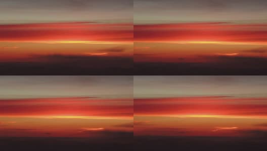 奇妙的日出与温暖的颜色从飞机窗户拍摄高清在线视频素材下载