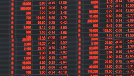经济危机中的股票市场价格板。高清在线视频素材下载