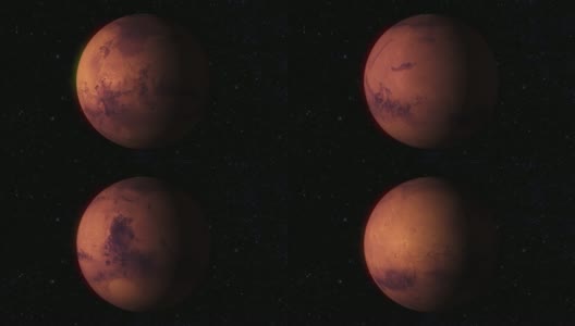 旋转行星火星-中心-介质高清在线视频素材下载