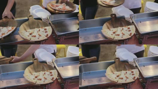 在节日上买披萨高清在线视频素材下载