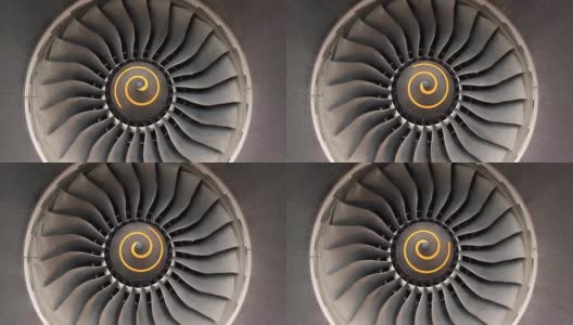 特写喷气涡轮发动机的飞机高清在线视频素材下载