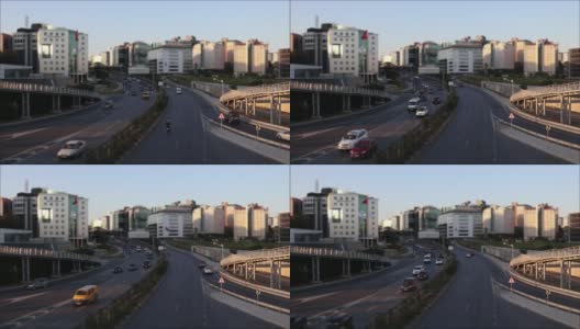 间隔拍摄的十字路口交通高清在线视频素材下载