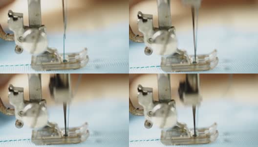 女性手工缝纫的特写，展示了纺织服装的制作过程。高清在线视频素材下载