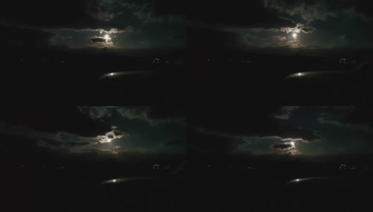 满月中夜晚风景的时间流逝高清在线视频素材下载