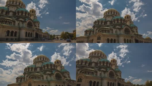 保加利亚索菲亚的圣亚历山大涅夫斯基大教堂高清在线视频素材下载