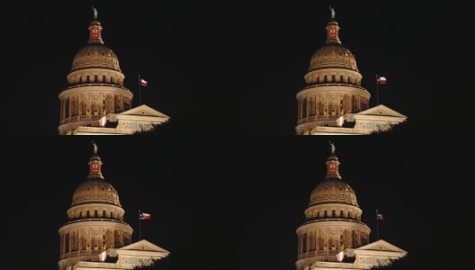 孤独之星州旗在夜晚飘扬高清在线视频素材下载