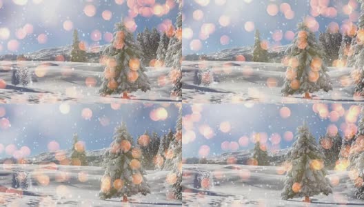 冬日仙境圣诞雪的背景高清在线视频素材下载