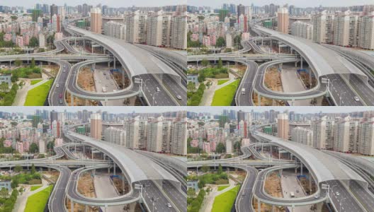 中国武汉市立交桥的时间流逝高清在线视频素材下载