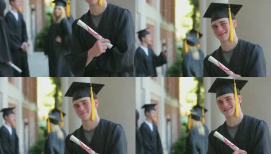 男毕业生肖像高清在线视频素材下载