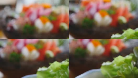 生生鱼片-日本料理风格高清在线视频素材下载