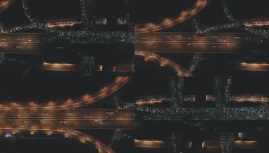 高速公路鸟瞰图繁忙的城市高峰时间，严重的交通堵塞高速公路高清在线视频素材下载