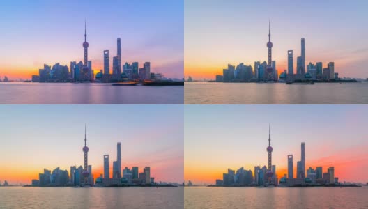 中国上海的现代城市景观和天际线高清在线视频素材下载