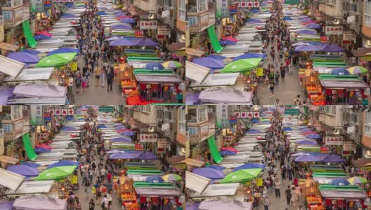 在孟角的传统市场俯视图高清在线视频素材下载