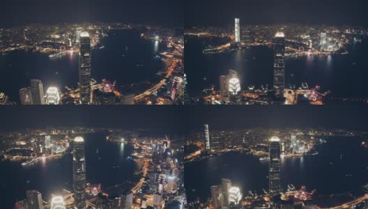 香港夜间的无人机图片，中国香港高清在线视频素材下载