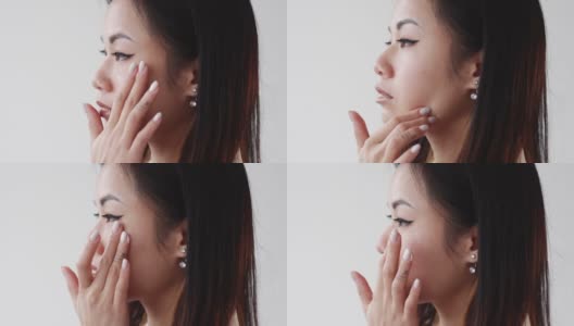 引妆亚洲女性娇嫩肌肤护理高清在线视频素材下载