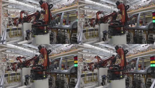 机器人自动化生产，现代化厂房高清在线视频素材下载