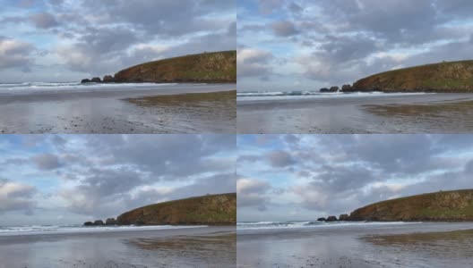 法国海岸日落前的岩石海岸景观高清在线视频素材下载