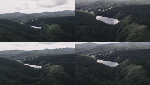 落基山脉之间的湖。美丽的景观高清在线视频素材下载