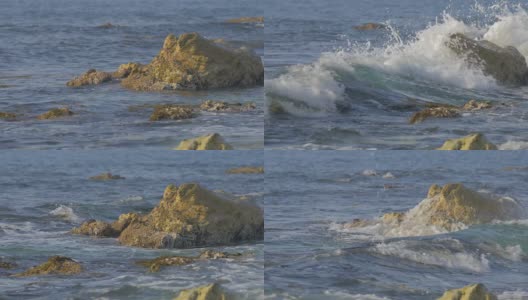 海浪和海岸，在Noto半岛，石川，日本高清在线视频素材下载