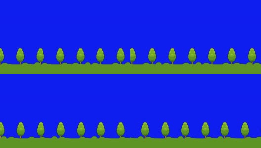 Pixel Art电子游戏《Grass and Trees on a Blue Screen高清在线视频素材下载