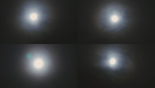 圆月在薄雾中，夜在昼高清在线视频素材下载