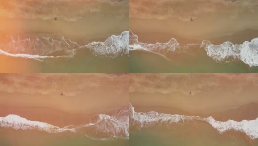 空中冲浪手手拿着冲浪板在沙滩上散步高清在线视频素材下载