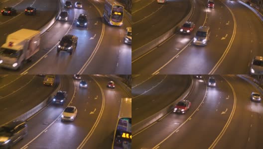 实时曲线道路夜间时间高清在线视频素材下载