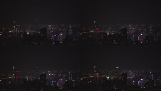 从著名的太平山顶俯瞰香港天际线的4K夜景高清在线视频素材下载