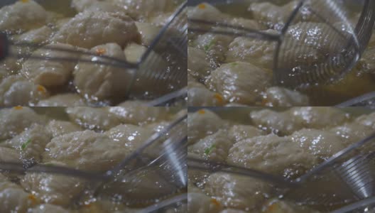 油炸自制咖喱泡芙高清在线视频素材下载
