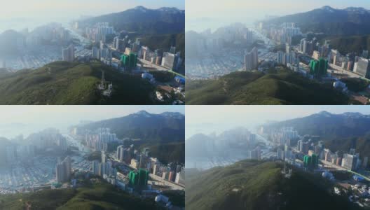 鸟瞰图香港仔及鸭脷洲住宅区高清在线视频素材下载