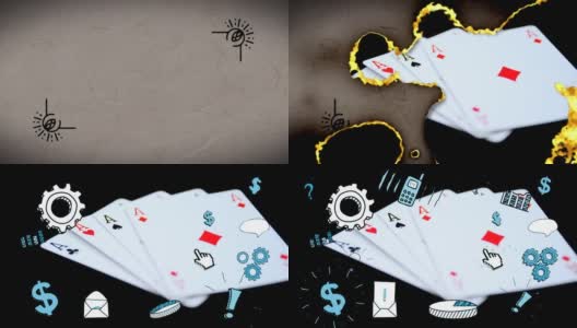 用扑克牌刻录文件的动画高清在线视频素材下载