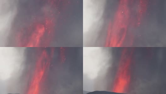 加那利群岛的康伯利维亚火山爆发高清在线视频素材下载