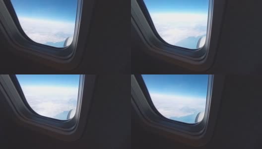 从北海道上空的飞机窗口看到的雪景高清在线视频素材下载