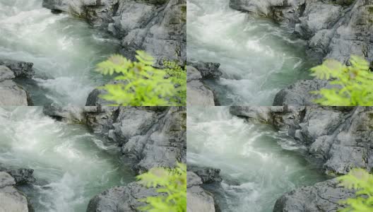 大自然中湍急的河水滑多利高清在线视频素材下载