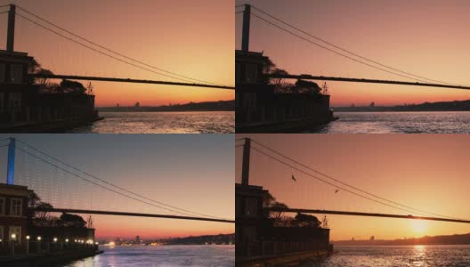 高清:横跨博斯普鲁斯海峡的大桥。* * * *时间流逝高清在线视频素材下载
