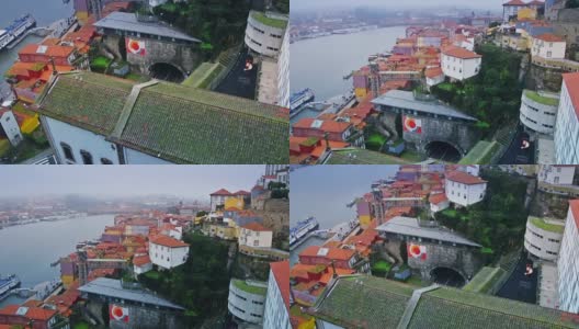 葡萄牙波尔图美丽的风景。里贝拉古城和杜罗河高清在线视频素材下载