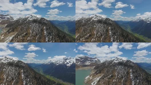 在瑞士阿尔卑斯山脉之间的里托姆湖高清在线视频素材下载
