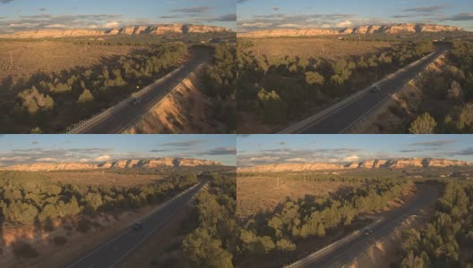 图片:黑色SUV吉普车在犹他州空旷的道路上行驶高清在线视频素材下载
