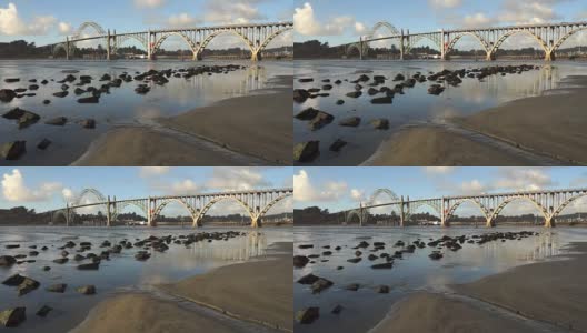 亚奎纳湾贝类保护新港桥俄勒冈河口高清在线视频素材下载