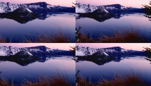 火山口湖,俄勒冈州高清在线视频素材下载