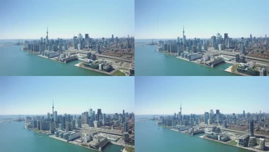 多伦多加拿大天际线无人机镜头高清在线视频素材下载