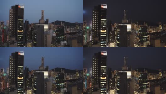 时间推移-湾仔及香港黄昏至2020年4k夜高清在线视频素材下载