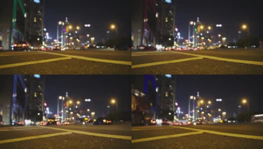 在香港，光线充足的高速公路，中度车辆通过十字路口-低空射击高清在线视频素材下载