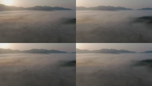 中国安徽鲁村的乡村景观，云海高清在线视频素材下载