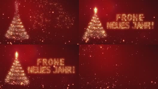 圣诞背景与明亮的雪。Frohe新Jahr。Loopable。高清在线视频素材下载