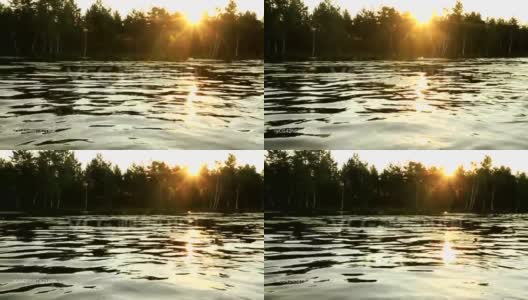 日出在湖上，日出在河上，清晨风景高清在线视频素材下载